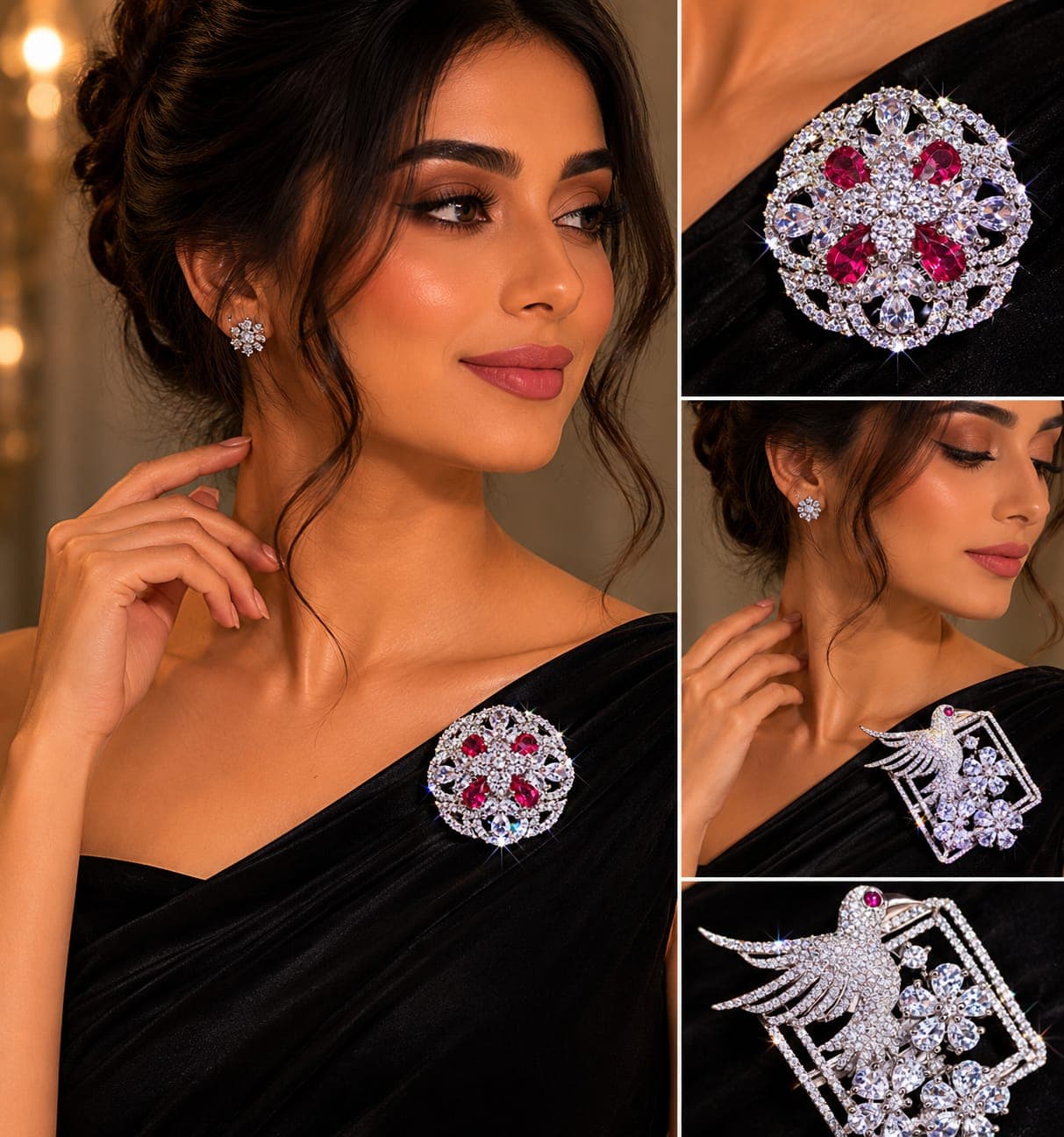  Ruby Royale Blossom  Earrings 1